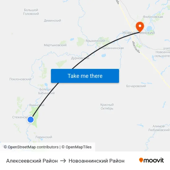 Алексеевский Район to Новоаннинский Район map