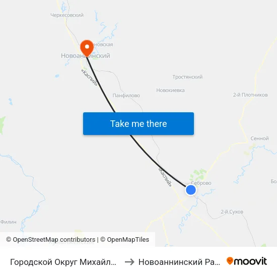 Городской Округ Михайловка to Новоаннинский Район map