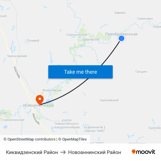 Киквидзенский Район to Новоаннинский Район map