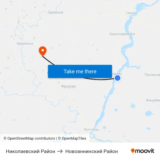 Николаевский Район to Новоаннинский Район map