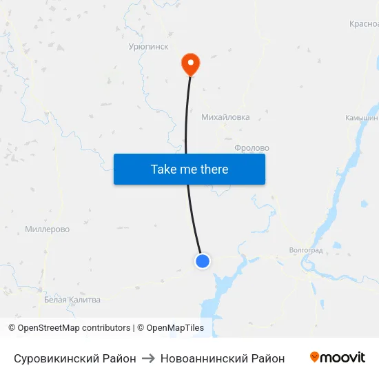 Суровикинский Район to Новоаннинский Район map