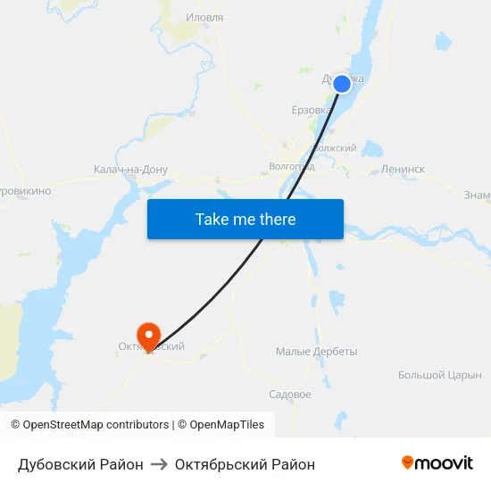 Дубовский Район to Октябрьский Район map