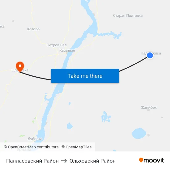 Палласовский Район to Ольховский Район map