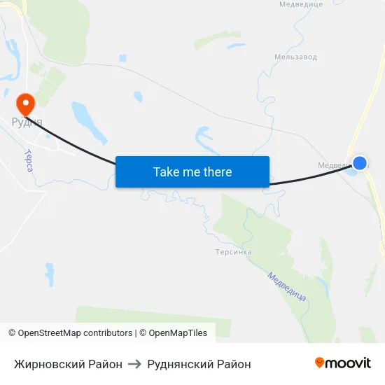 Жирновский Район to Руднянский Район map