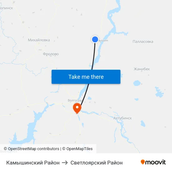 Камышинский Район to Светлоярский Район map