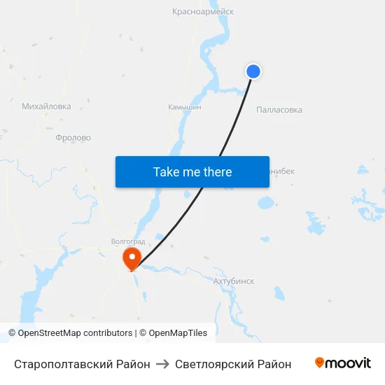 Старополтавский Район to Светлоярский Район map