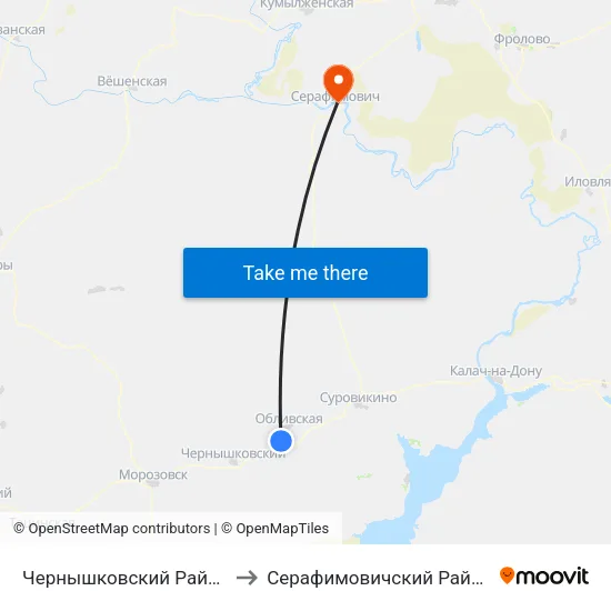 Чернышковский Район to Серафимовичский Район map