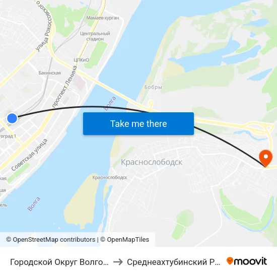 Городской Округ Волгоград to Среднеахтубинский Район map