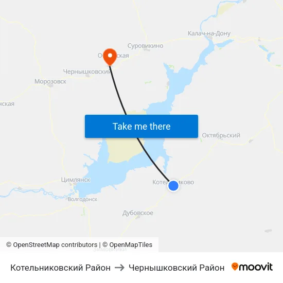 Котельниковский Район to Чернышковский Район map