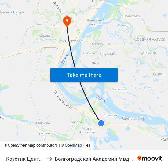 Каустик Центр (А) to Волгоградская Академия Мвд России map