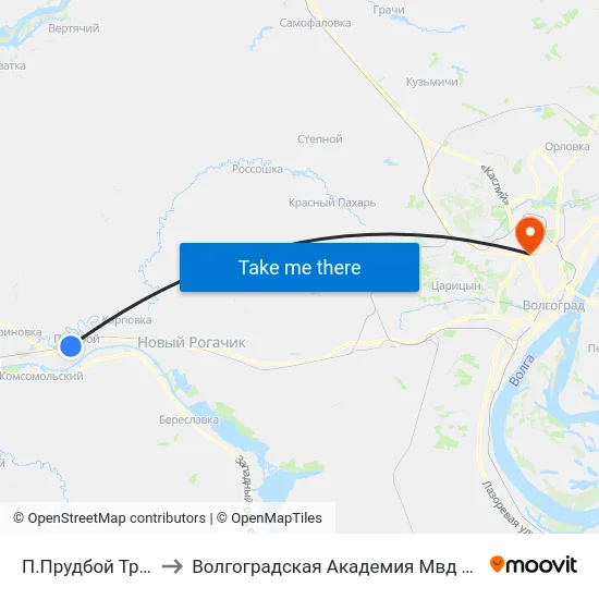 П.Прудбой Тр. (А) to Волгоградская Академия Мвд России map