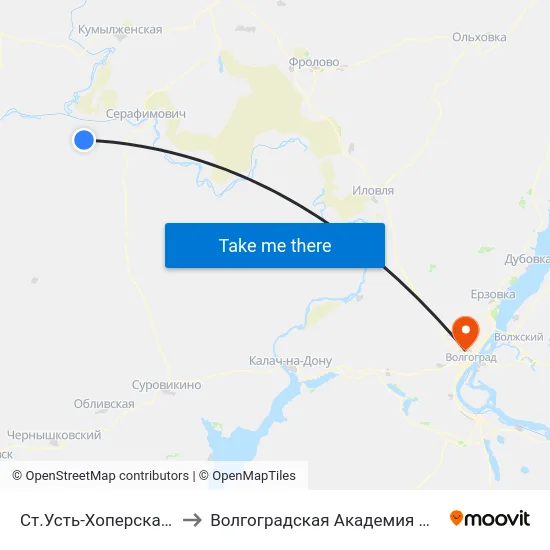 Ст.Усть-Хоперская Тр. (А) to Волгоградская Академия Мвд России map
