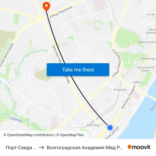 Порт-Саида (А) to Волгоградская Академия Мвд России map