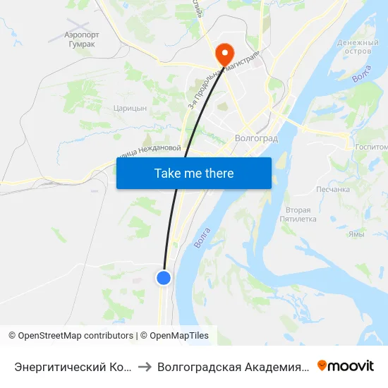 Энергитический Колледж (А) to Волгоградская Академия Мвд России map