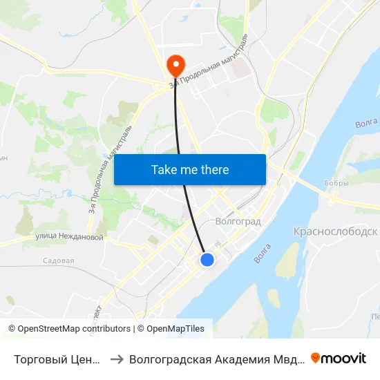 Торговый Центр (А) to Волгоградская Академия Мвд России map