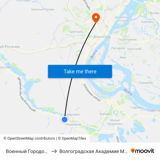 Военный Городок Тр.(А) to Волгоградская Академия Мвд России map