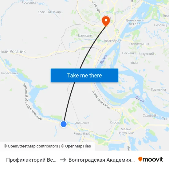 Профилакторий Вспкз Тр. (А) to Волгоградская Академия Мвд России map