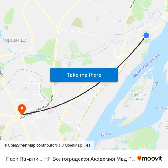 Парк Памяти (А) to Волгоградская Академия Мвд России map