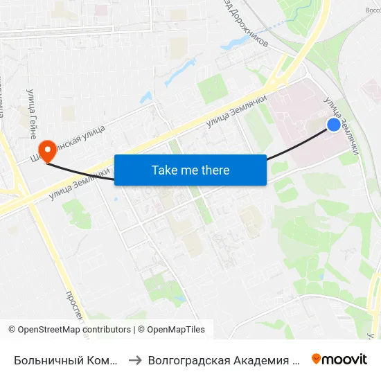 Больничный Комплекс (Б) to Волгоградская Академия Мвд России map
