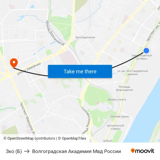Зко (Б) to Волгоградская Академия Мвд России map