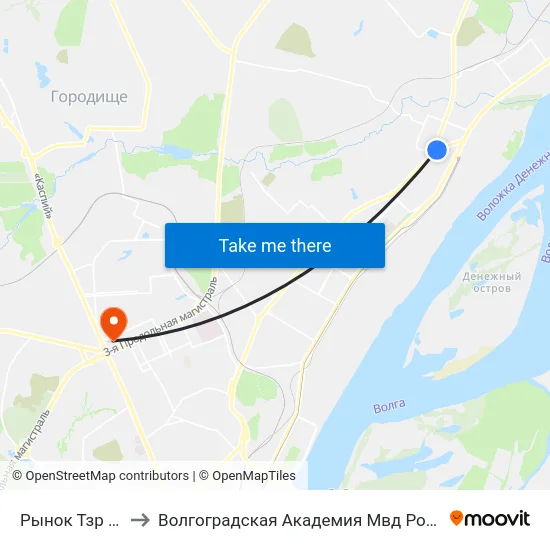 Рынок Тзр (А) to Волгоградская Академия Мвд России map