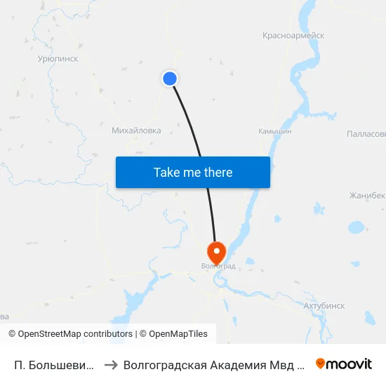 П. Большевик (Б) to Волгоградская Академия Мвд России map