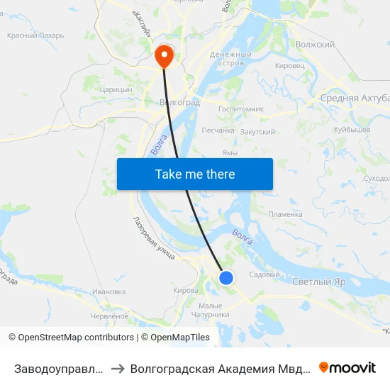 Заводоуправление to Волгоградская Академия Мвд России map