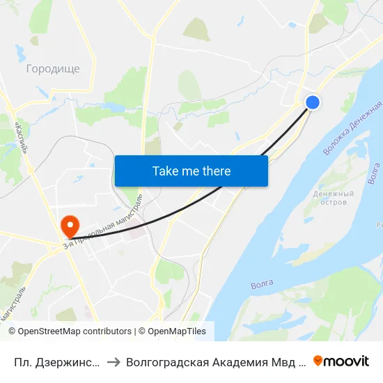 Пл. Дзержинского to Волгоградская Академия Мвд России map