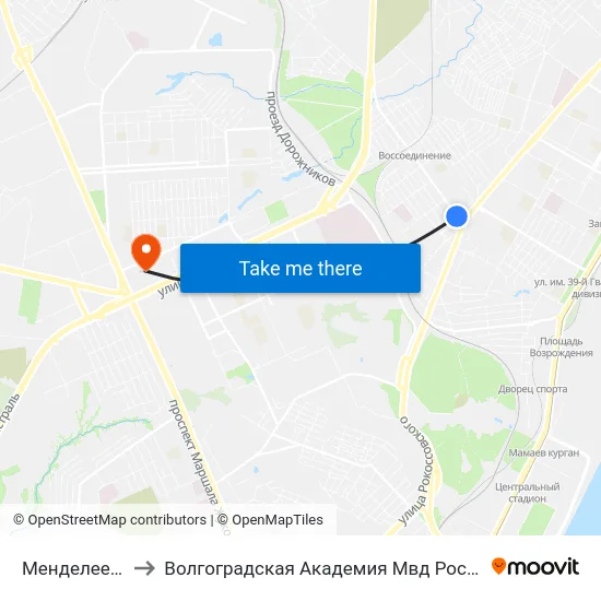 Менделеева to Волгоградская Академия Мвд России map
