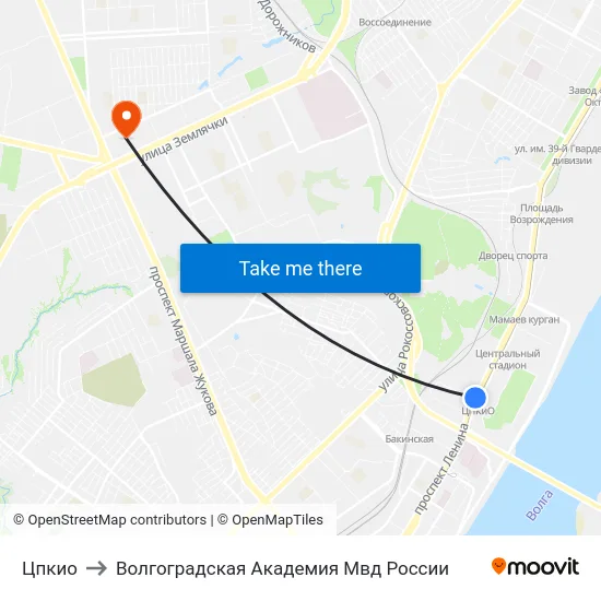 Цпкио to Волгоградская Академия Мвд России map