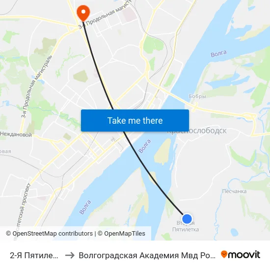 2-Я Пятилетка to Волгоградская Академия Мвд России map