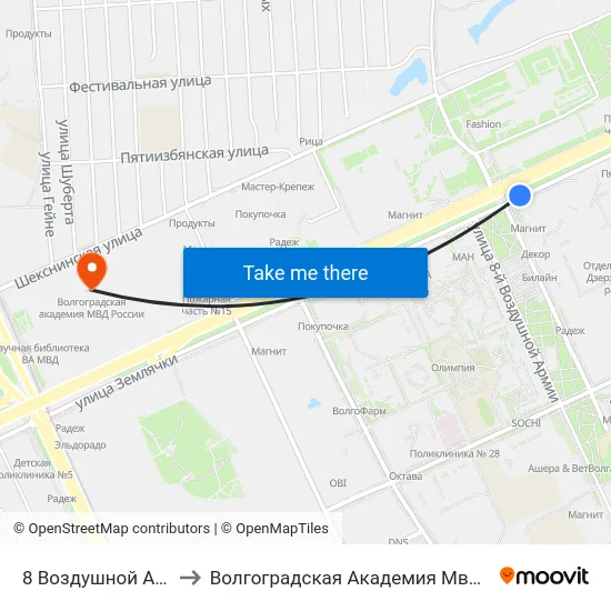 8 Воздушной Армии to Волгоградская Академия Мвд России map