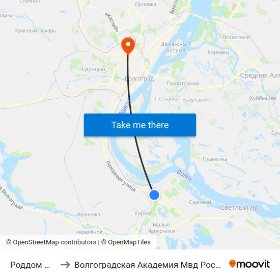 Роддом №4 to Волгоградская Академия Мвд России map
