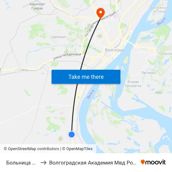 Больница №9 to Волгоградская Академия Мвд России map