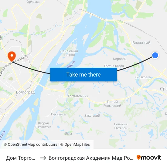 Дом Торговли to Волгоградская Академия Мвд России map
