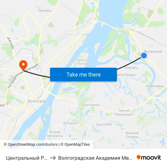 Центральный Рынок to Волгоградская Академия Мвд России map