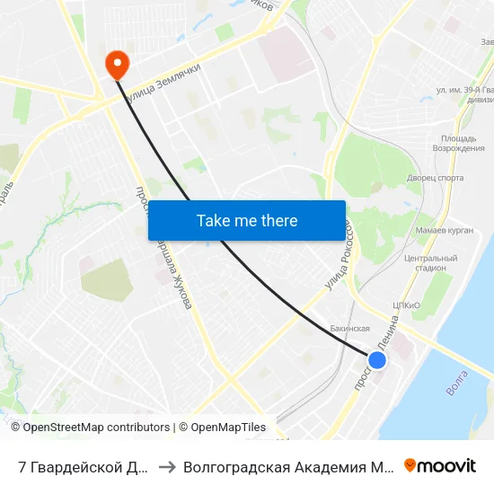 7 Гвардейской Дивизии to Волгоградская Академия Мвд России map