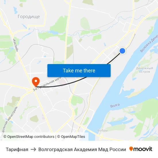 Тарифная to Волгоградская Академия Мвд России map