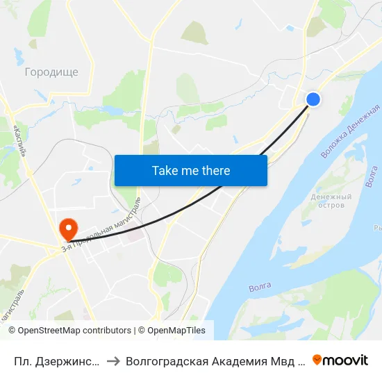 Пл. Дзержинского to Волгоградская Академия Мвд России map