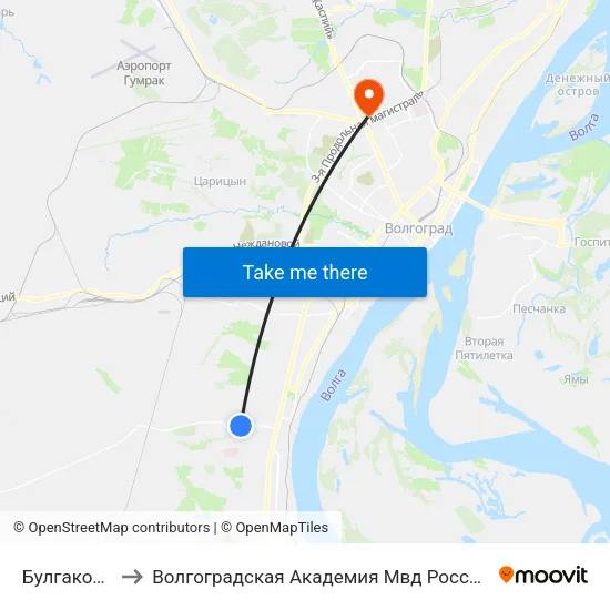 Булгакова to Волгоградская Академия Мвд России map
