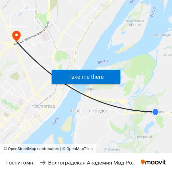 Госпитомник to Волгоградская Академия Мвд России map