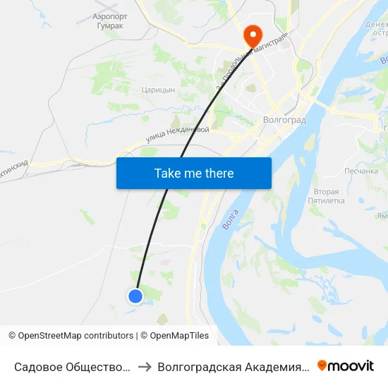 Садовое Общество Берендей to Волгоградская Академия Мвд России map