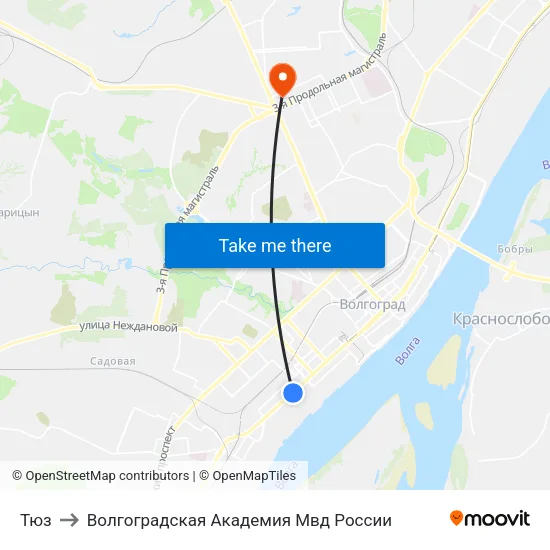 Тюз to Волгоградская Академия Мвд России map