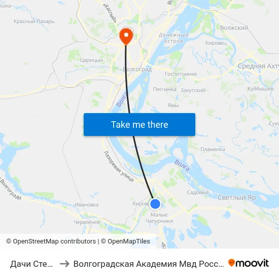 Дачи Стела to Волгоградская Академия Мвд России map