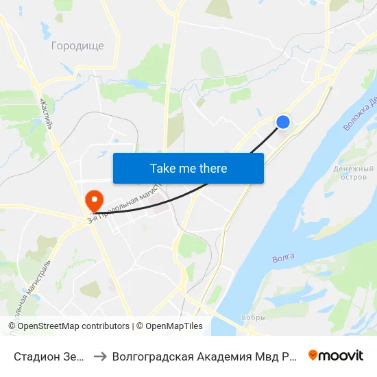 Стадион Зенит to Волгоградская Академия Мвд России map