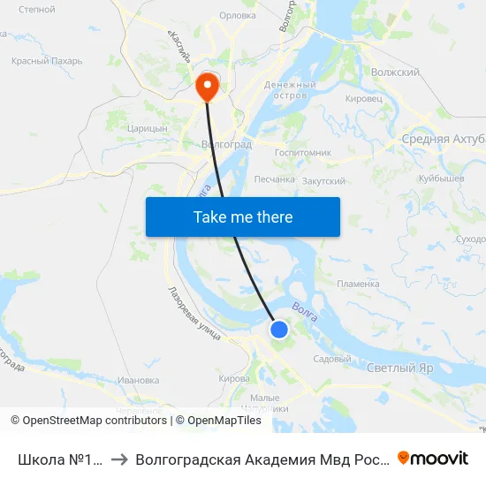 Школа №117 to Волгоградская Академия Мвд России map