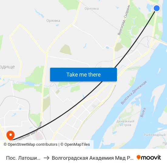 Пос. Латошинка to Волгоградская Академия Мвд России map