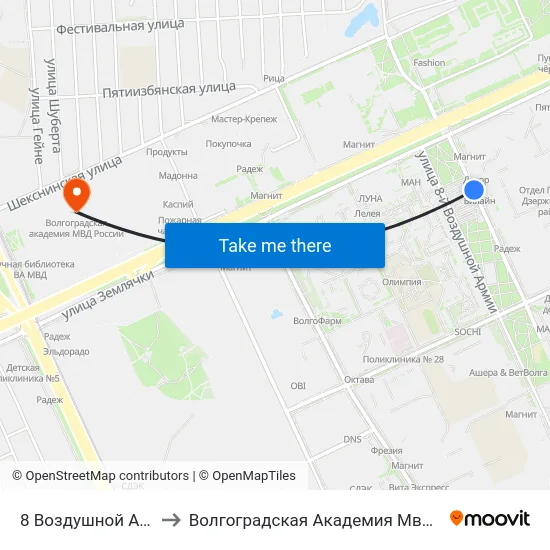 8 Воздушной Армии to Волгоградская Академия Мвд России map