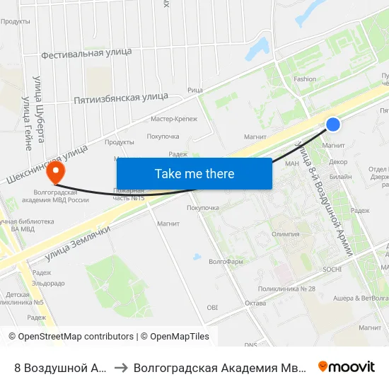8 Воздушной Армии to Волгоградская Академия Мвд России map