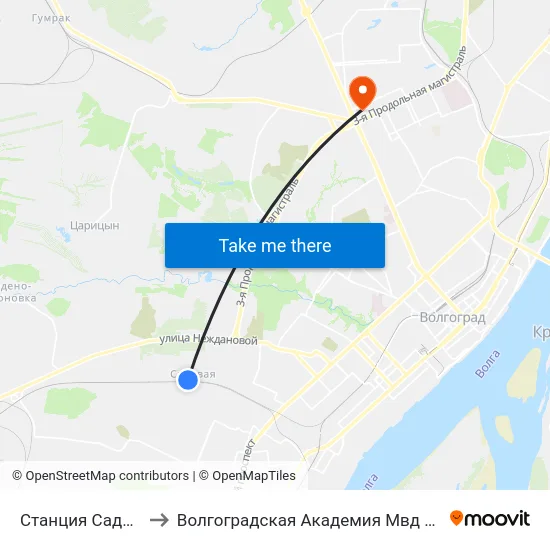 Станция Садовая to Волгоградская Академия Мвд России map